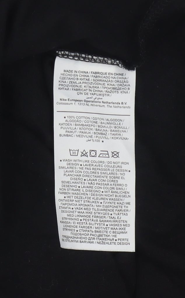 Nike Men's XS Black Cotton Crew Neck Graphic Print T-Shirt