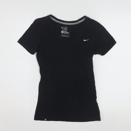 Nike Womens Black Slim Fit V-Neck Short Sleeve T-Shirt Size S