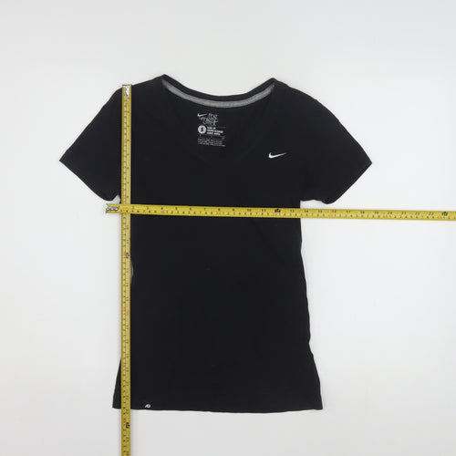 Nike Womens Black Slim Fit V-Neck Short Sleeve T-Shirt Size S