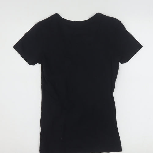 Nike Womens Black Slim Fit V-Neck Short Sleeve T-Shirt Size S