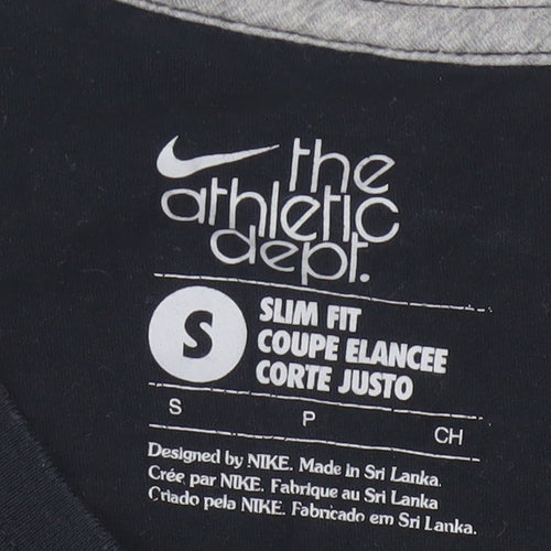 Nike Womens Black Slim Fit V-Neck Short Sleeve T-Shirt Size S