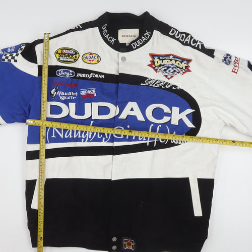 Dudack Men's Blue Varsity Racing Jacket Size M Embroidered Motorsport Style