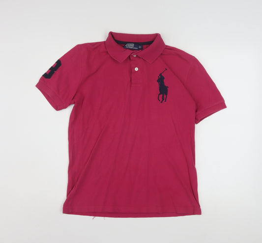 Ralph Lauren Men's Pink XL Polo Shirt Embroidered Logo Cotton