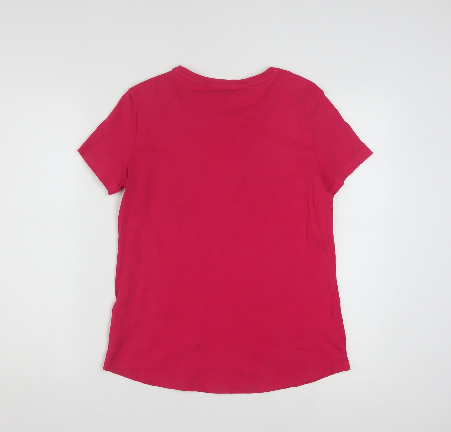 Puma Womens Pink Basic Crew Neck Short Sleeve T-Shirt Size L
