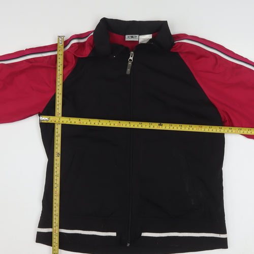 Athletic Works Women’s Black Red Bomber Jacket Size 10 Zip Sports Style