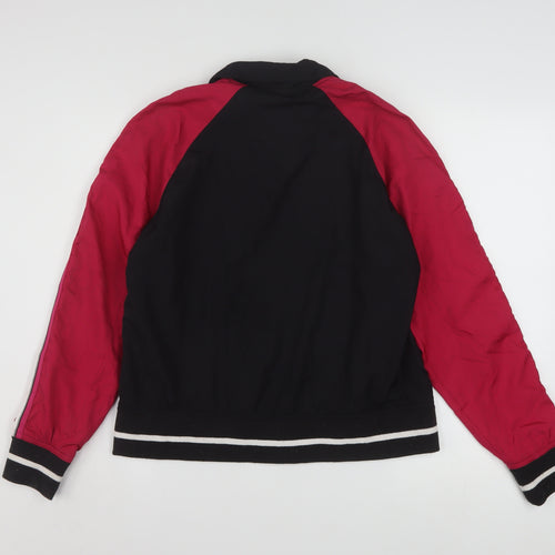 Athletic Works Women’s Black Red Bomber Jacket Size 10 Zip Sports Style