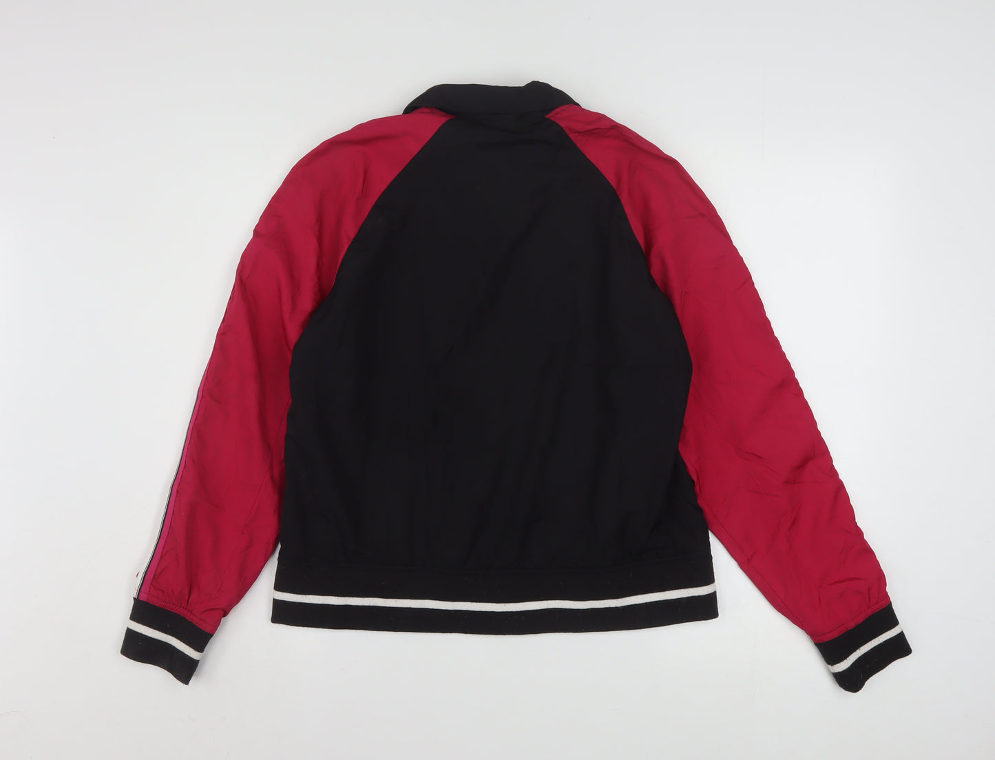 Athletic Works Women’s Black Red Bomber Jacket Size 10 Zip Sports Style