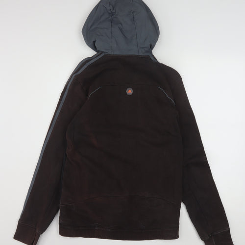 Adidas Men's Brown Full Zip Fleece Hoodie S Sportswear