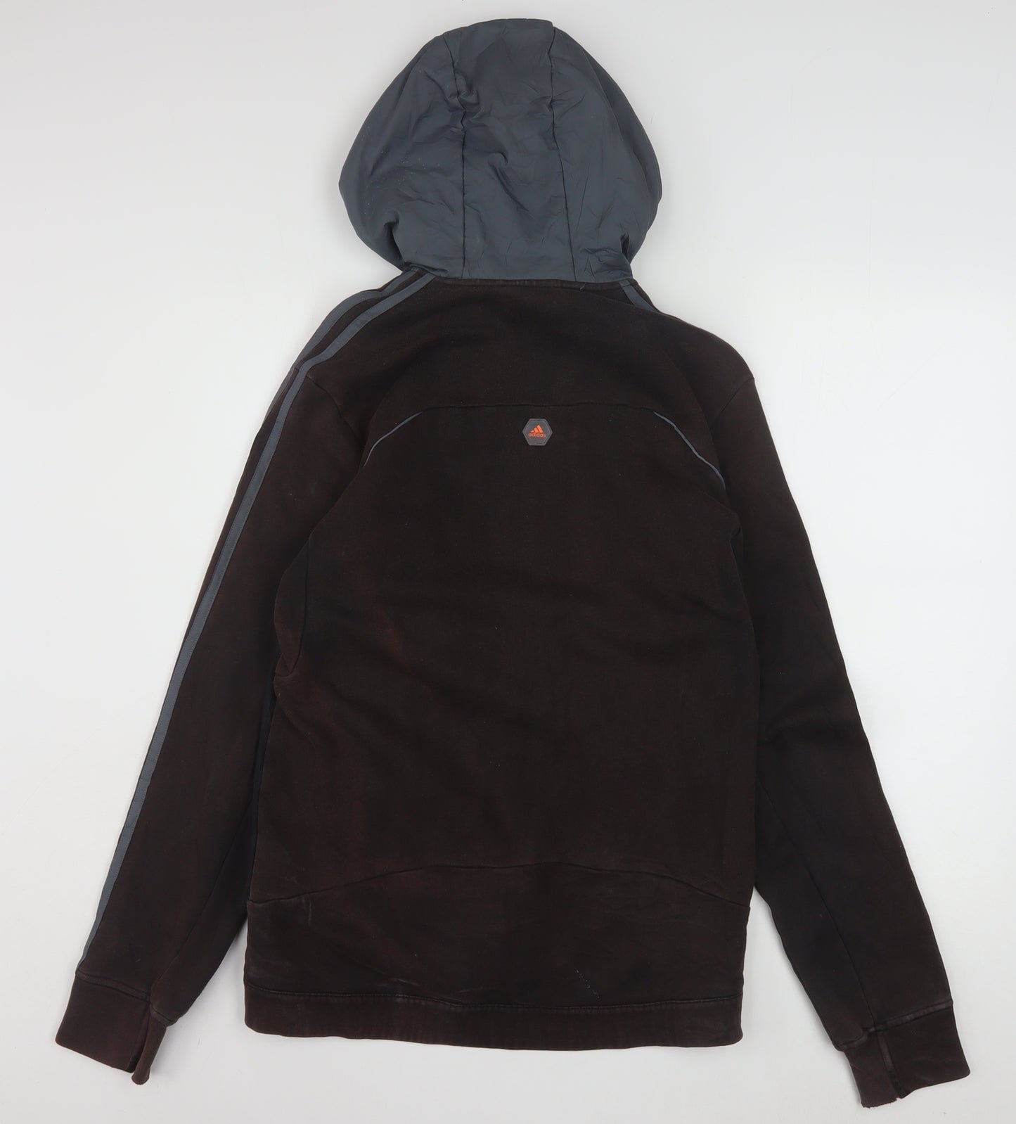 Adidas Men's Brown Full Zip Fleece Hoodie S Sportswear