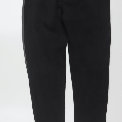 Adidas Men’s Black Jogger Trousers Size S Tapered Fit with Zip Pockets