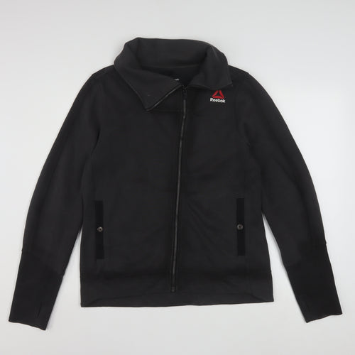 Reebok Womens Black CrossFit Track Jacket Size M Full Zip Activewear
