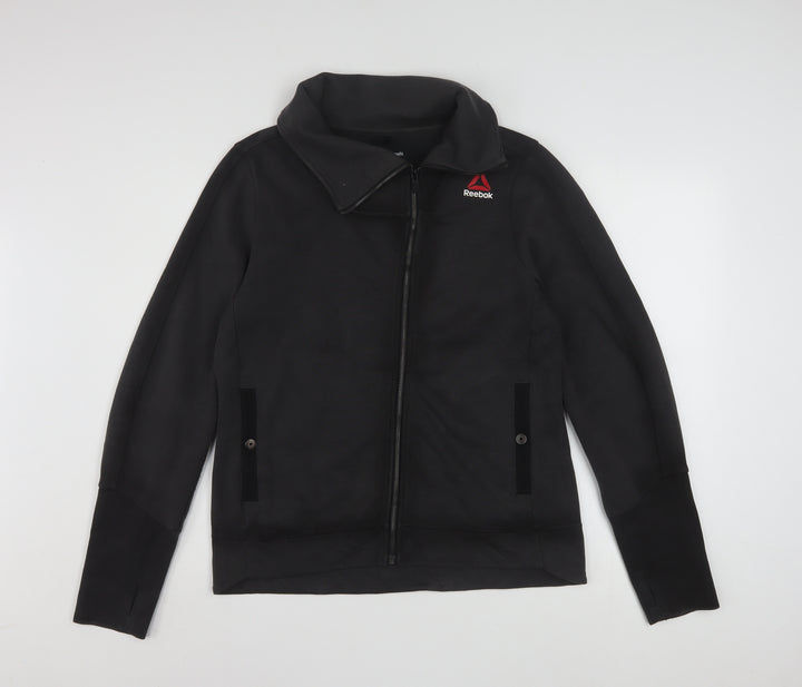 Reebok Womens Black CrossFit Track Jacket Size M Full Zip Activewear
