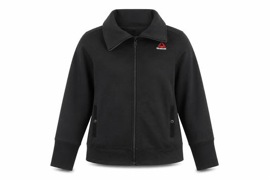 Reebok Womens Black CrossFit Track Jacket Size M Full Zip Activewear