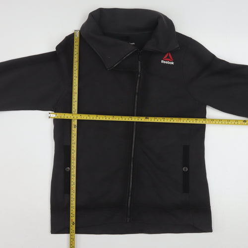 Reebok Womens Black CrossFit Track Jacket Size M Full Zip Activewear