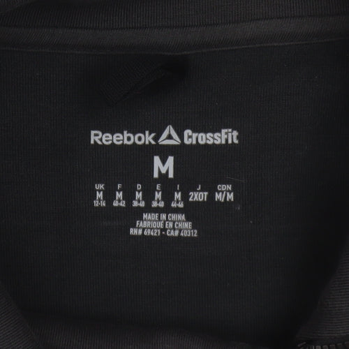 Reebok Womens Black CrossFit Track Jacket Size M Full Zip Activewear