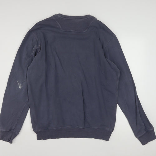 Diesel Men's Blue XL Pullover Sweatshirt Crew Neck Logo Cotton