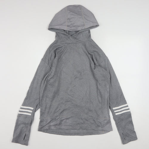 Adidas Women’s Grey Hooded Pullover Sweatshirt Size 12-14 Response