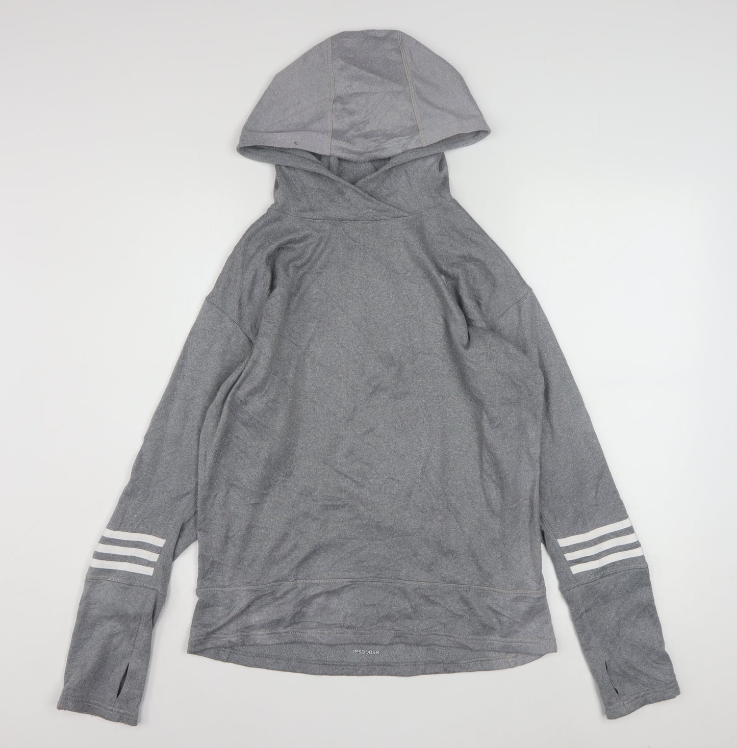 Adidas Women’s Grey Hooded Pullover Sweatshirt Size 12-14 Response