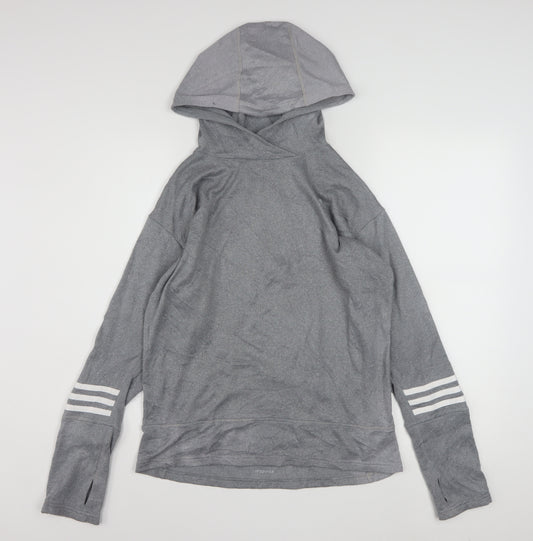 Adidas Women’s Grey Hooded Pullover Sweatshirt Size 12-14 Response