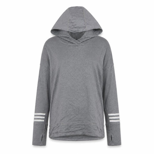 Front view of Adidas Women’s Grey Hooded Pullover Sweatshirt, size UK 12-14, Response
