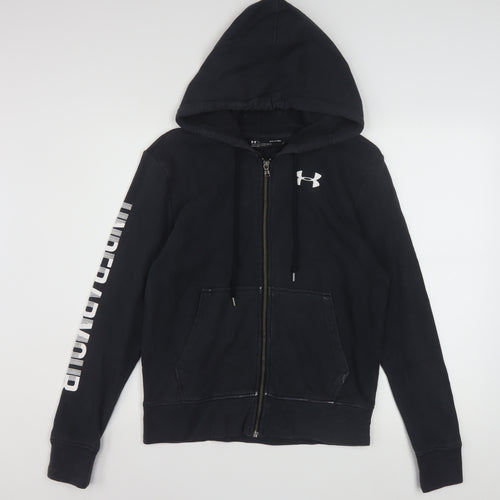 Under Armour Mens Black Full Zip Hoodie Size S Loose Fit Sportswear