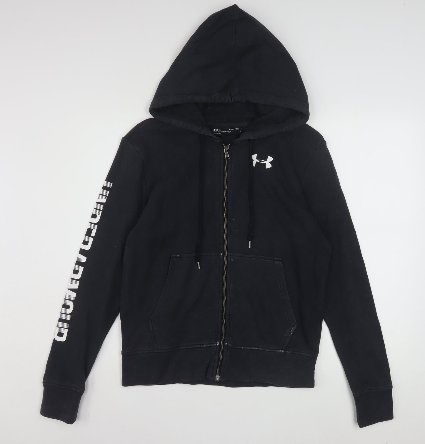 Under Armour Mens Black Full Zip Hoodie Size S Loose Fit Sportswear