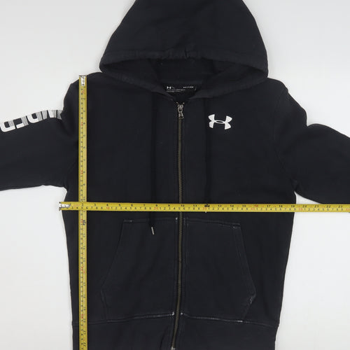 Under Armour Mens Black Full Zip Hoodie Size S Loose Fit Sportswear