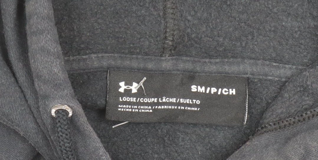 Under Armour Mens Black Full Zip Hoodie Size S Loose Fit Sportswear