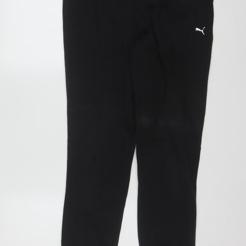Puma Womens Black Jogger Sweatpants Size 12 Elastic Waist