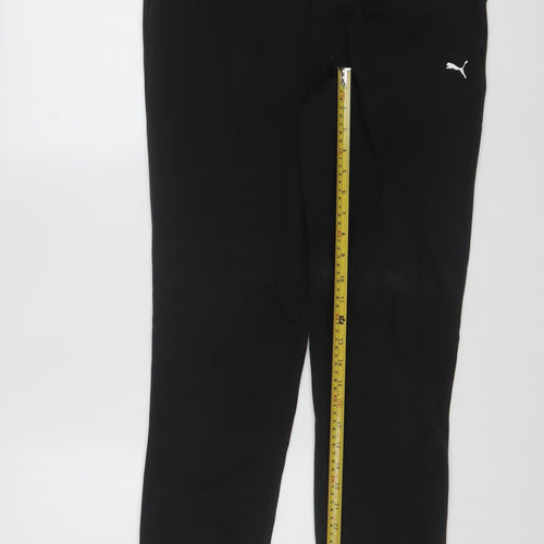 Puma Womens Black Jogger Sweatpants Size 12 Elastic Waist