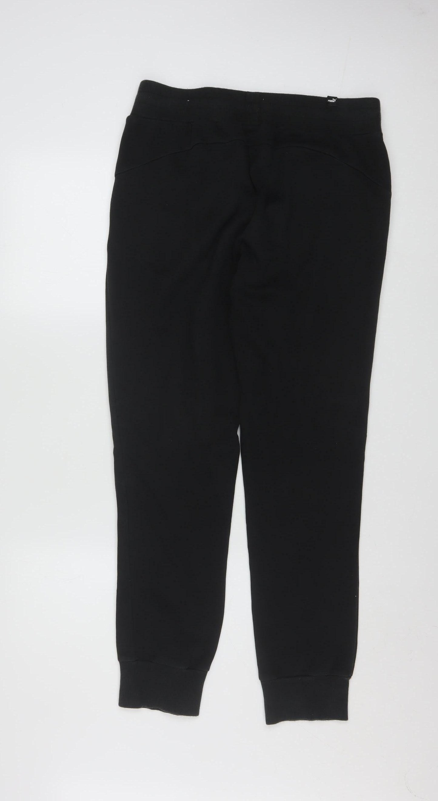 Puma Womens Black Jogger Sweatpants Size 12 Elastic Waist