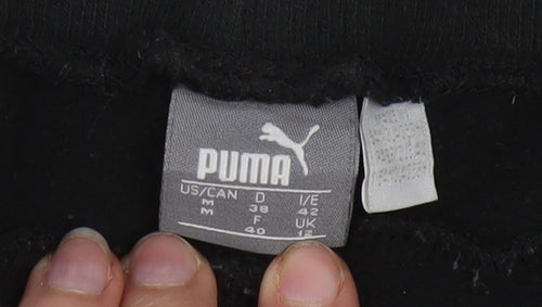 Puma Womens Black Jogger Sweatpants Size 12 Elastic Waist