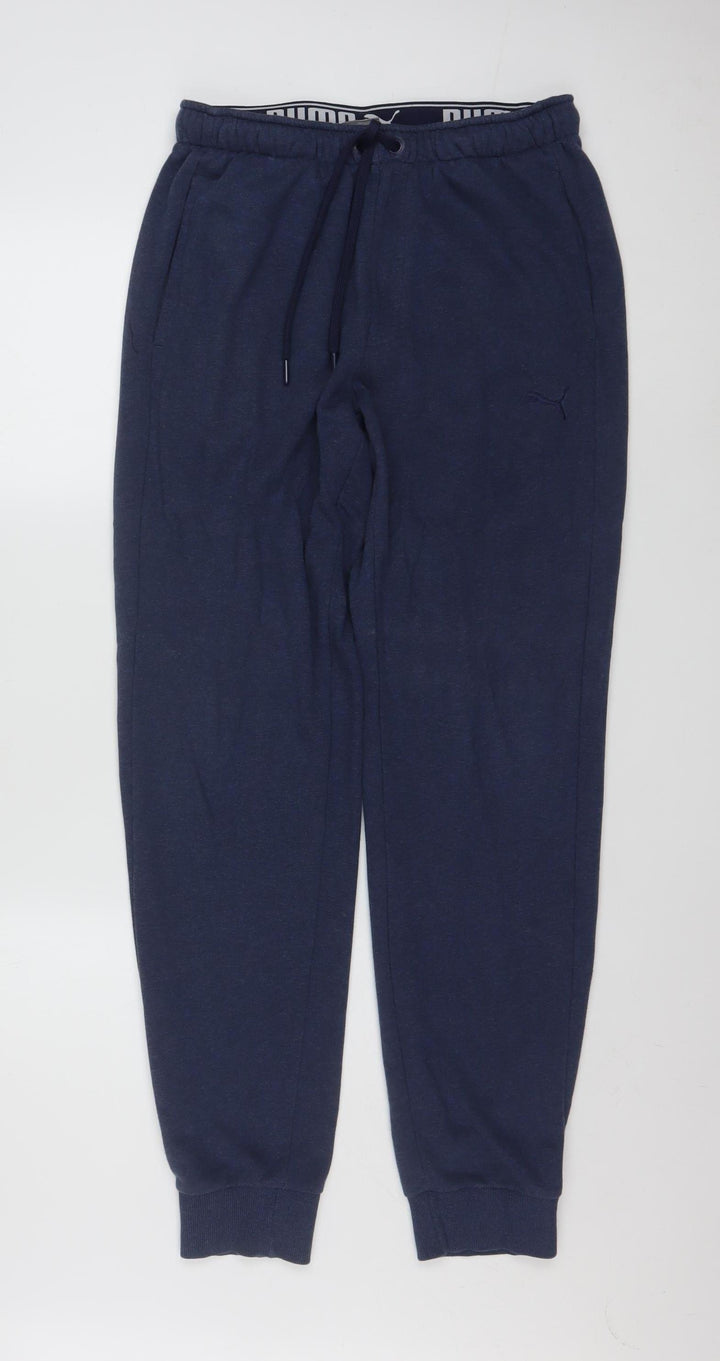 Puma Men's Blue Jogger Sweatpants M Cotton Blend Activewear