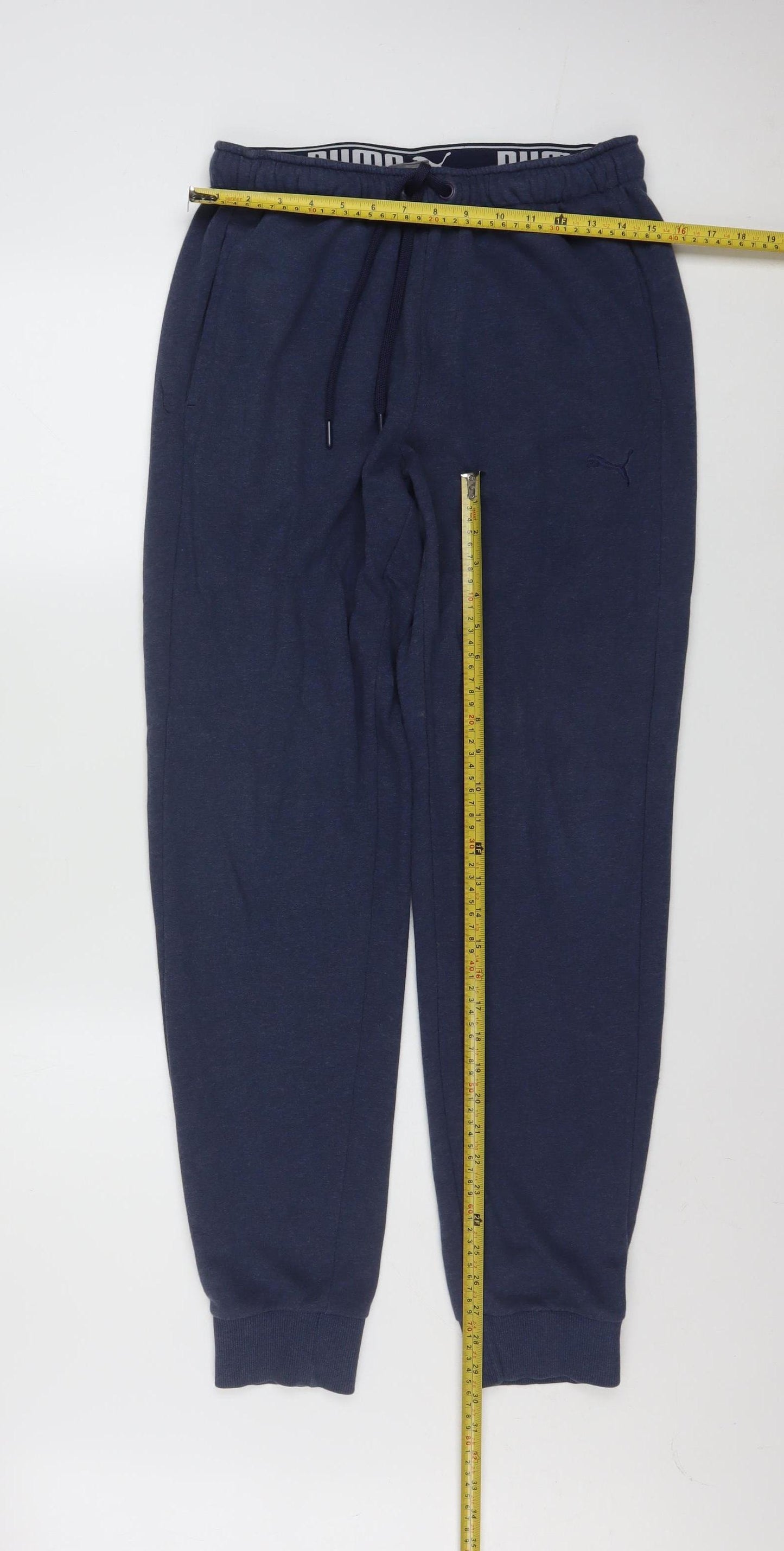 Puma Men's Blue Jogger Sweatpants M Cotton Blend Activewear