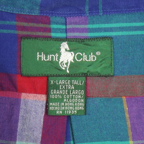 Hunt Club Men's Multicoloured Check Cotton Button-Up XL Tall Shirt