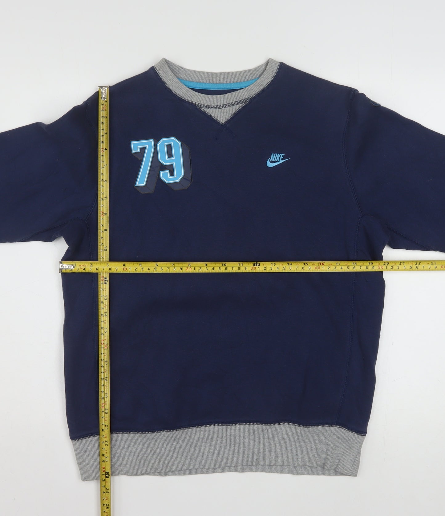 Nike Boys Navy Blue Sweatshirt XL 13-15 Years Crew Neck Cotton Blend