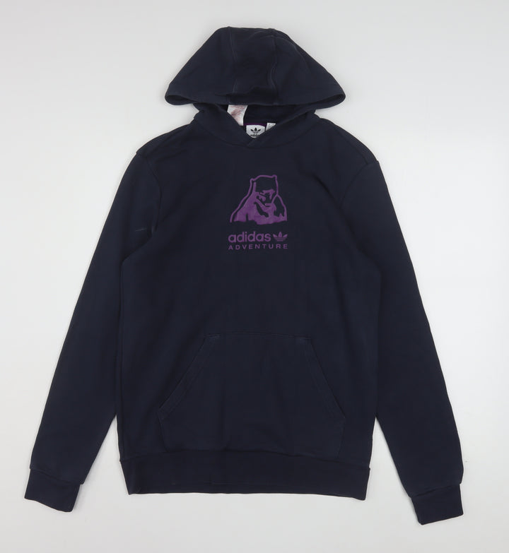 Adidas Boys Navy Adventure Pullover Hoodie XL 15-16 Years Cotton Blend