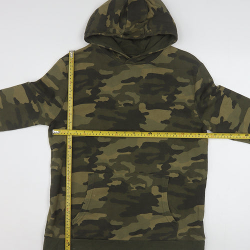 Marks and Spencer Boys Green Camouflage Pullover Hoodie 15-16 Years