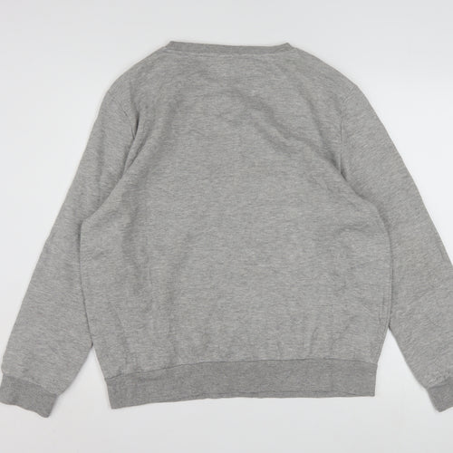 Disney Women Grey Minnie Mouse Sweatshirt Size L 14/16 Crew Neck
