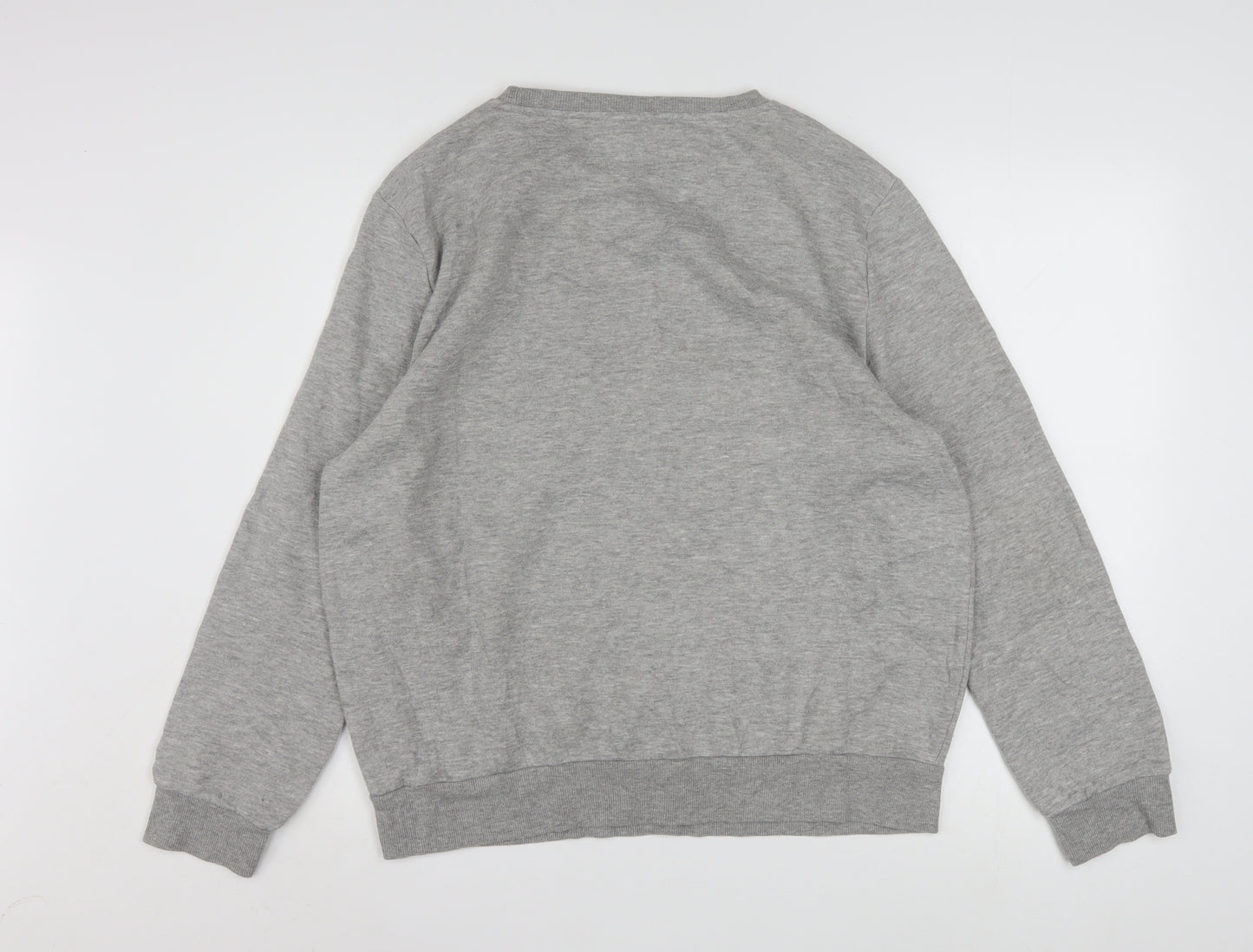 Disney Women Grey Minnie Mouse Sweatshirt Size L 14/16 Crew Neck