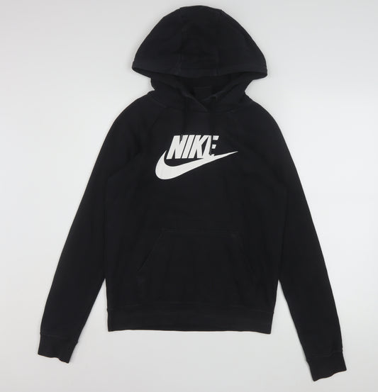 Nike Womens Black XS Pullover Hoodie Sweatshirt Cotton Blend