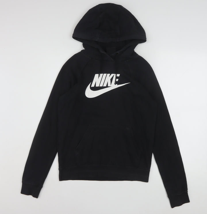 Nike Womens Black XS Pullover Hoodie Sweatshirt Cotton Blend