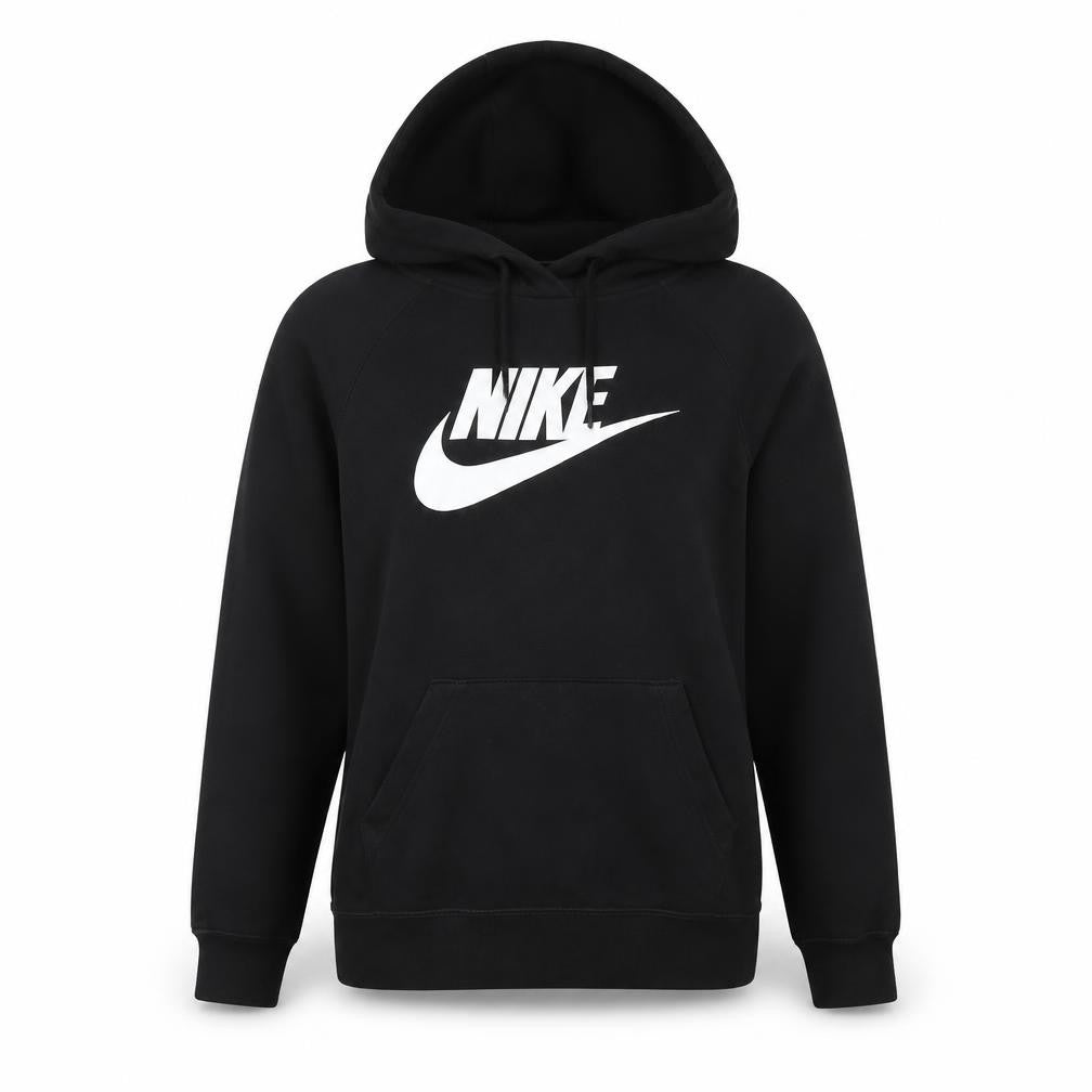 Front view of Nike women’s black xs pullover hoodie sweatshirt cotton blend