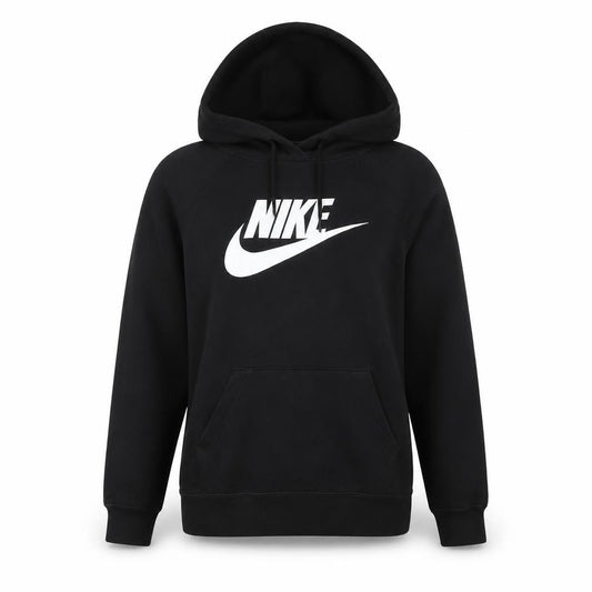 Front view of Nike women’s black xs pullover hoodie sweatshirt cotton blend