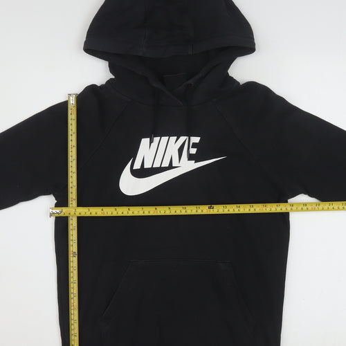 Nike Womens Black XS Pullover Hoodie Sweatshirt Cotton Blend