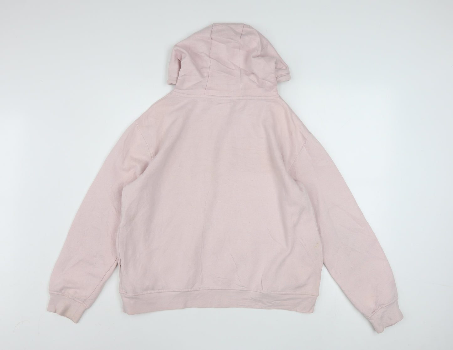 Disney Women Pink Hooded Pullover Hoodie UK 10/12 Small Minnie Mouse Print