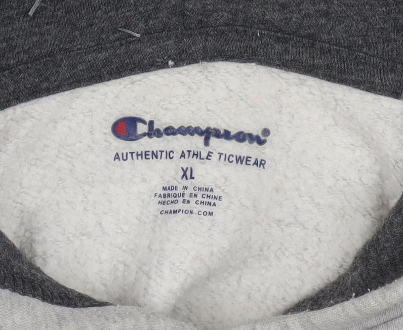 Champion Women's Grey XL Pullover Hoodie with Logo