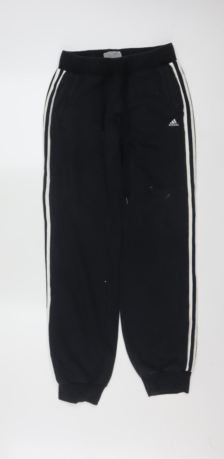 Adidas Women’s Black XS Jogger Trousers with Side Stripes