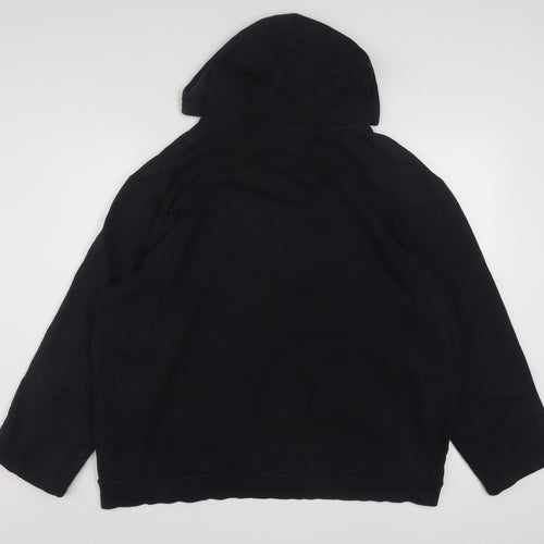 Puma Women Black XL Pullover Hoodie Cotton Blend Logo Sweatshirt
