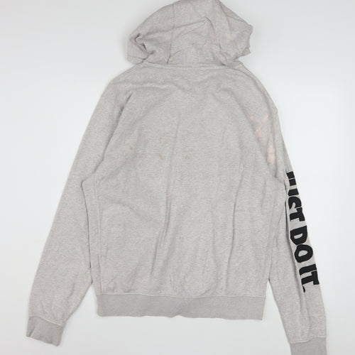 Nike Men's Grey Full Zip Hoodie Small Sportswear Logo
